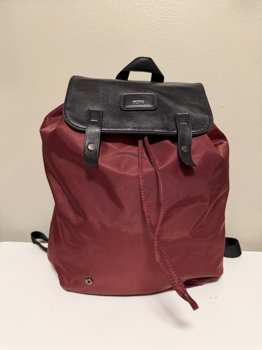Tumi Pack-a-Way Backpack Burgundy w/ Drawstring